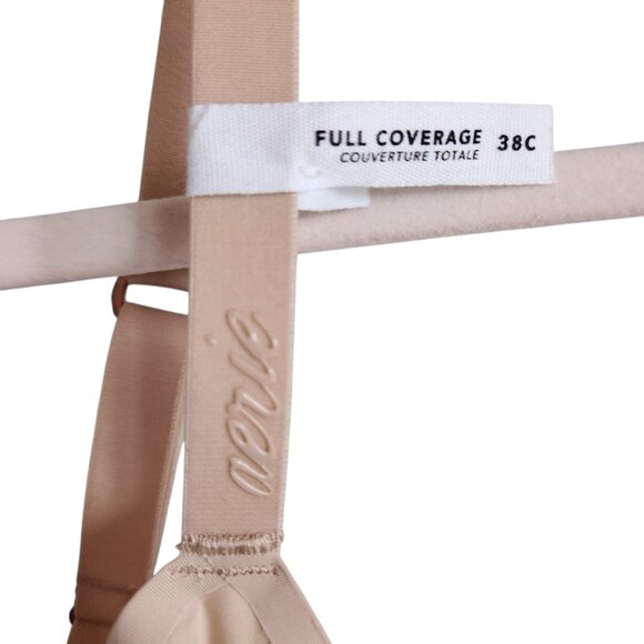 Aerie AE Bra 38C Nude Beige Women's Real Free Full Coverage Underwire Soft NEW - Picture 2 of 7